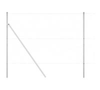 Yisssmeng 50 x 1,5 m Silver Steel Garden Fence Mesh 50 mm, design moderno, robusto e resistente alle intemperie, include 52 post, Easy Assembly, ideale per yard, patio, barriera per animali domestici