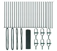 Yisssmeng 50 x 1 m Green Garden Fence with 25 mm Mesh, Steel & PVC Panels, 22 Concrete Posts Included, Modern Outdoor Privacy Screen for Yard, Patio, Dog Barrier, Easy Assembly