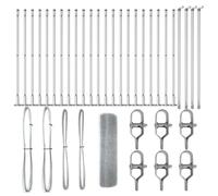 Yisssmeng 50 x 1 m Silver Steel Garden Fence Mesh 19 x 19 mm Mesh Panel with 5 Concrete Posts Modern Design Robusto Outdoor Barrier for Yard Patio Lawn