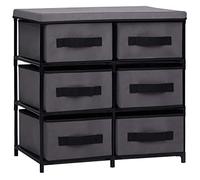 Yisssmeng 6-Drawer Fabric Storage Cabinet 55 x 29 x 55 cm per Living Room Bedroom Home Office, Space-Saving Gray Organizer, Lightweight Steel Frame