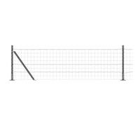 Yisssmeng 60 cm grigio acciaio PVC Garden Fence Kit 0,6 x 50 m Euro Panel with Posts Modern Design Robusto Weather-Ready for Yard Patio Pet Barrier