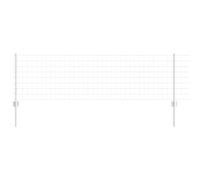 Yisssmeng 60 cm H Silver Steel Garden Fence Panel 50 m Roll with 88 post Modern Privacy Screen for Outdoor Yard Patio Dog Barrier