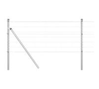 Yisssmeng 60 cm Silver Garden Fence 0,6 x 50 m Steel PVC Euro Panel Kit with Posts Modern Design Robusto for Yard Pet Barrier Outdoor Use
