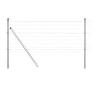 Yisssmeng 60 cm Silver Garden Fence 25 m Roll with Posts, Steel-PVC Wire Mesh Panel Kit, Weather-Resistant Outdoor Border for Yard, Patio, Dog Run, Flower Bed, Modern Design & Easy Setup