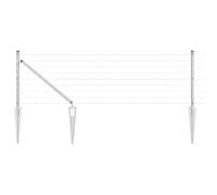 Yisssmeng 60 cm Silver Steel Garden Fence Panel 10 m Kit Modern Design Robusto Weather-Resistant Border for Yard Patio Outdoor Pet Barrier