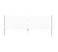 Yisssmeng 60 cm Silver Steel Garden Fence Panel 25 m Roll with Posts Modern Outdoor Privacy Border for Yard Patio Pet Barrier Easy Install