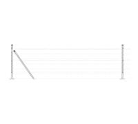 Yisssmeng 60 cm x 50 m Silver Steel Garden Fence Panel Kit, Modern Mesh Border with Posts & Wire, robusta barriera animale all'aperto per yard, patio, Pet Area