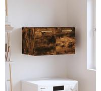 Yisssmeng 60 x 36,5 x 35 cm Smoked Oak Wall Storage Cabinet, Moisture Resistant Engineered Wood Floating Organizer with Easy Assembly for Living Room, Bathroom and Entryway