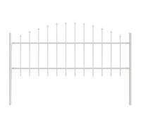 Yisssmeng 7 pezzi Garden Fence 170 x 115 cm White Powder Steel Panel Modern Design Durable Outdoor Border for Patio Lawn Flower Bed Pet Barrier
