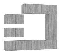 Yisssmeng 8-TLG - Set di 8 tavole basse per TV, colore grigio, 60 x 30 x 30 e 30 x 30 x 90 cm, montaggio a parete, design moderno con ampio spazio per soggiorno, camera da letto, corridoio