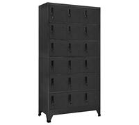 Yisssmeng Anthracite Locker Cabinet Cabinet Modern Office 18 Compartments Lockable Metal Wardrobe for School Corridor Office Bedroom