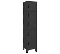 Yisssmeng Antracite 38 x 40 x 180 cm Steel Locker Cabinet 5 porte Lockable Doors Modern Storage for Schools Offices Bedrooms Secure Durable Ventilated