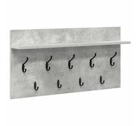 Yisssmeng Appendiabiti da parete con ripiano, grigio cemento, moderno per corridoio e ingresso, pannello da parete in legno con ganci, 80 x 40 x 12 cm