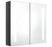 Yisssmeng Armadio a LED con specchio da bagno, 62 x 14 x 60 cm, moderno, con illuminazione in MDF rivestito in melamina, 3 ripiani, spazio per bagno, ospiti, WC