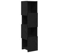 Yisssmeng Armadio angolare nero effetto rovere, altezza 102 cm, scaffale angolare stretto con 4 scomparti in legno, scaffale salvaspazio per soggiorno e corridoio, 25,5 x 25 x 102 cm