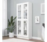 Yisssmeng Armadio bianco 82,5 x 30,5 x 185 cm, libreria con vetro e 5 scomparti, look moderno e robustezza per soggiorno, corridoio, camera da letto