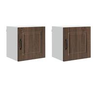 Yisssmeng Armadio da cucina, 40 x 31 x 40 cm, set da 2 pezzi, effetto quercia marrone, design moderno, robusto e durevole, con 2 ante, pensile da parete per cucina, corridoio, soggiorno