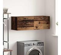 Yisssmeng Armadio da parete in legno antico 100×36.5×35 cm, 2 ripiani, bagno/camera da letto/garage
