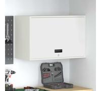 Yisssmeng Armadio da parete per garage, 40 x 80 x 53 cm, in acciaio con sollevatore a gas e serratura a chiavistello, colore: bianco