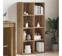 Yisssmeng Artisan - Libreria in legno di quercia, 66 x 30 x 130 cm, con 8 scomparti, stabile scaffale per soggiorno, camera da letto, ufficio