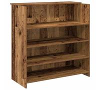 Yisssmeng Bancone da ricevimento, effetto legno anticato, 100 x 50 x 103,5 cm, design moderno con bancone integrato, robusto tavolo da ufficio, soluzione per ufficio, hotel, studio, studio
