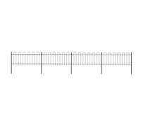 Yisssmeng Black Steel Garden Fence Set 680 x 130 cm Decorative Arched Panels with Posts Modern Privacy Border for Yard Patio Pathway Pet Barrier