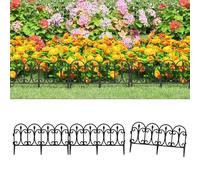 Yisssmeng Bordo per prato, nero, 10 m, set da 17 pezzi, 60 x 32,5 cm | Delimitazione per prato a incastro in plastica robusta per separare in modo pulito il giardino anteriore
