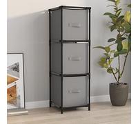 Yisssmeng Cabinet 3 animali grigio tessuto 34 x 34 x 101 cm Steel Frame Light Organizer con 3 Drawers for Living Room Corridor Bedroom Dorm