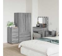 Yisssmeng Cabinet 40 x 48 x 81 cm Sonoma Grey Wood-Composite Modern Slim Organizer per Living Room Bedroom Office