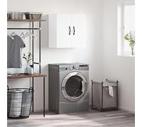 Yisssmeng Cabinet White Wall Cabinet 60 x 31 x 60 cm Wood Composite Hanging Storage Cabinet with Moisture-Resistant Finish Easy Install for Kitchen Living Room Corridor Bedroom