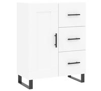 Yisssmeng Cassettiera bianca 69,5 x 34 x 90 cm in legno con 3 cassetti e 2 scomparti, gambe in metallo, design moderno per soggiorno, camera da letto, corridoio