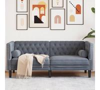 Yisssmeng Chesterfield - Divano in velluto a 2 posti, 174 x 74,5 x 70,5 cm, con cuscino cervicale e cucitura a bottoni, robusto e confortevole