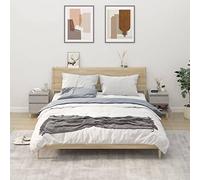 Yisssmeng Comodini grigio cemento, 2 pezzi, consolle notturne in legno e legno di eucalipto, in legno massiccio, 40 x 35 x 50 cm, moderna credenza con spazio per camera da letto, soggiorno, corridoio