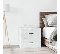 Yisssmeng Comodino bianco lucido, 50 x 39 x 47 cm, materiale in legno, moderno e con supporto stabile Top & Storage Drawer Compact Nightstand for Bedroom Living Room Corridor Study