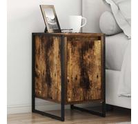 Yisssmeng Comodino color fumo 39 5 x 30 x 50 cm in legno con gambe in acciaio, design industriale moderno, costruzione robusta per camera da letto, soggiorno, corridoio