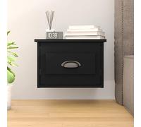 Yisssmeng Comodino da parete nero, 41,5 x 36 x 28 cm, in legno con cassetto, tavolino sospeso, design moderno, salvaspazio, per camera da letto, cameretta dei bambini, corridoio