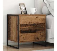 Yisssmeng Comodino in legno anticato 50 × 39,5 × 50 cm, 4 cassetti, aspetto industriale, materiale in legno, robusto spazio per camera da letto, soggiorno, corridoio