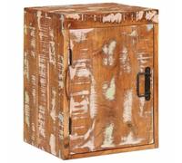 Yisssmeng Comodino marrone 35 x 33 x 48 cm legno massello vecchio design moderno con porta e spazio di archiviazione, robuste gambe in metallo per camera da letto, letti a molle e camere degli ospiti