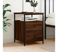 Yisssmeng Comodino marrone effetto quercia 44 x 45 x 60 cm, con telaio in ferro, stile industriale, con gambe regolabili e scomparto segreto per camera da letto, letto a molle o Living Room