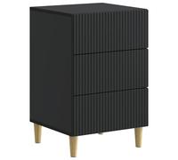 Yisssmeng Comodino nero, 43 x 41 x 66,5 cm, in legno con 3 cassetti, moderno, per camera da letto e soggiorno, cassettiera compatta con molto spazio