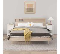 Yisssmeng Confezione da 2 comodini in legno di pino bianco, 40 x 35 x 61,5 cm, design moderno per Living Room Bedroom Corridor