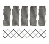 Yisssmeng Confezione da 5 pezzi, grigio solido, pino, 180 x 30 cm, Expandable Privacy Screen for Outdoor Yard Patio Pet Barrier No Assembly Needed