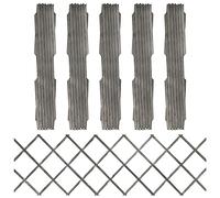 Yisssmeng Confezione da 5 pezzi, grigio solido, pino, 180 x 60 cm, Expandable Privacy Screen for Outdoor Yard Patio Dog Barrier No Assembly Needed