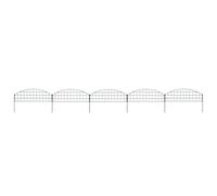 Yisssmeng Convex Garden Fence Set 77,3 x 26 cm Green Steel Wire Panel 5 Pannelli 6 Posts Rust Resistant Border Edging for Pond Child Pet Barrier Outdoor Landscape Decor