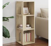 Yisssmeng Corner Shelf Sonoma Oak 33 x 33 x 100 cm, legno composito, moderno, robusto, a 3 livelli, piccolo spazio organizzatore per Living Room Bedroom Office