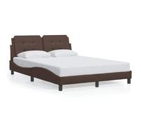 Yisssmeng Cornice per letto Zara, marrone, 120 x 200 cm, in ecopelle con testiera ondulata, design moderno e durevole, per camera da letto, camera dei ragazzi, camera degli ospiti