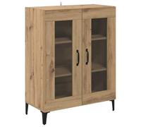 Yisssmeng Credenza 69,5 x 34 x 90 cm, rovere artisano, legno e ferro, design moderno, gambe stabili, a due porte, per soggiorno, corridoio, camera da letto