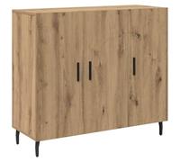 Yisssmeng Credenza 90 x 34 x 80 cm, legno di quercia artisana, con 3 ante, moderna e compatta, per corridoio, camera da letto e soggiorno
