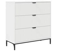 Yisssmeng Credenza bianca, 79,5 x 33 x 82 cm, in legno a 3 cassetti, design moderno, robusto e durevole, per corridoio, soggiorno, camera da letto, come cassettiera o piccolo armadio