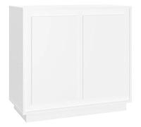 Yisssmeng Credenza bianca, 80 x 34 x 75 cm, in legno con 4 scomparti, design moderno e senza tempo, mobili robusti o armadietto per soggiorno, camera da letto, corridoio